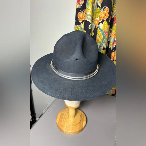 VTG CAMPAIGN HAT STRATTON HATS CHICAGO MILITARY POLICE STYLE FELT size 7 1/8